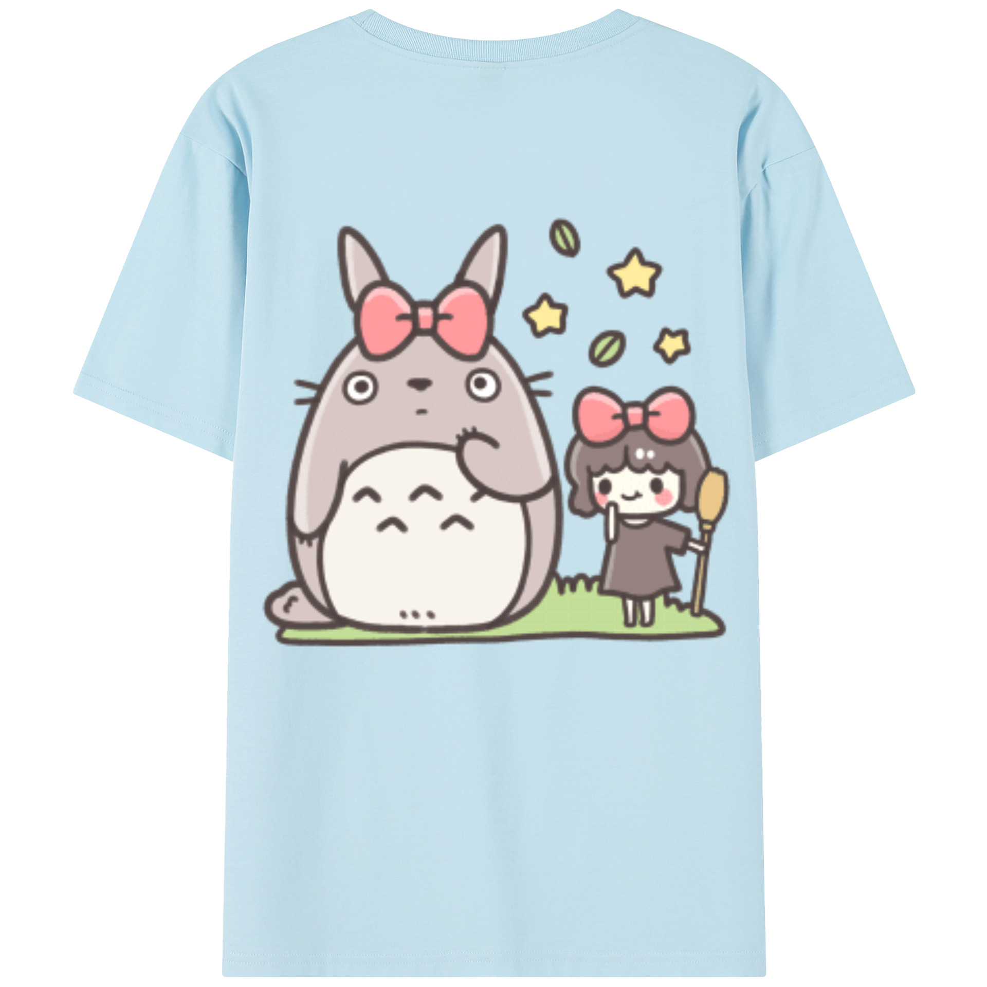 （画像用） となりのトトロ 草壁メイ 草壁サツキ My Neighbor Totoro Satsuki Kusakabe Mei Kusakabe 綿100％半袖Tシャツ（背面プリント）